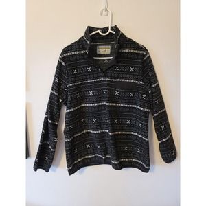 Jachs Cabin Fleece Pullover with Snaps and Front Pocket Women M/L